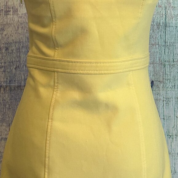 LIKELY Sz 8 Lillie Flounced Bustier Yellow Sweetheart Neckline Mini A-line Dress - Picture 7 of 8